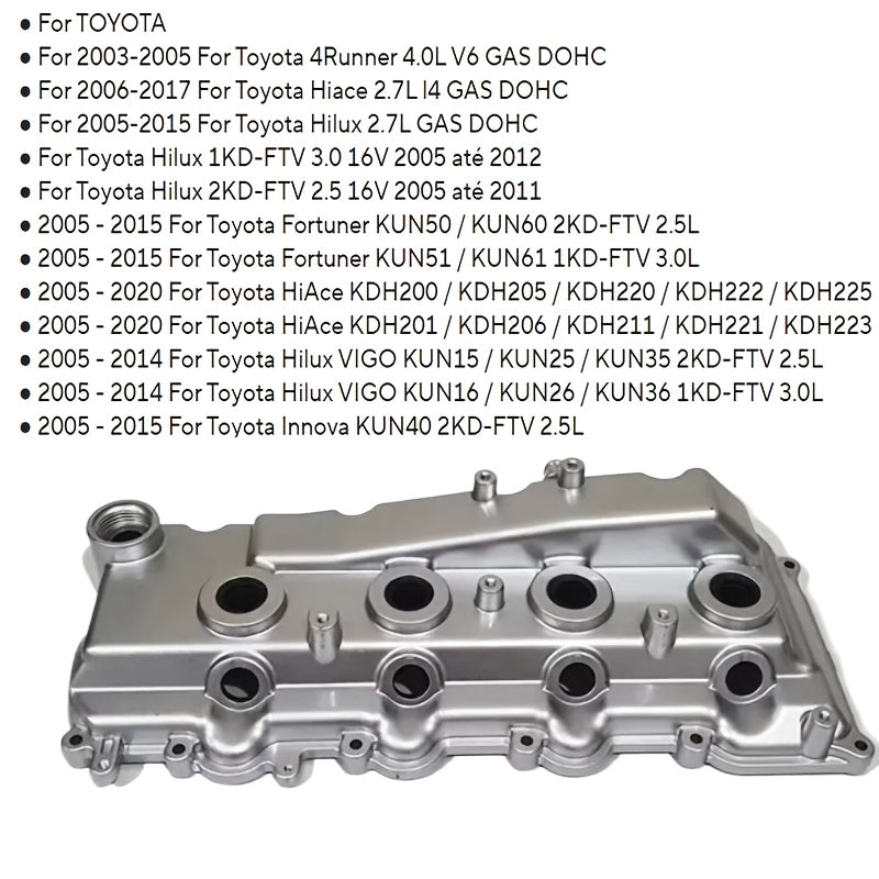 OE 11210-0L020 Aluminum Engine Valve Cover for TOYOTA Hilux 1KD 2KD-FTV For Hiace 4Runner 2.5 3.0L 2003-2017 11210-0L020 112100L020 11210-30110